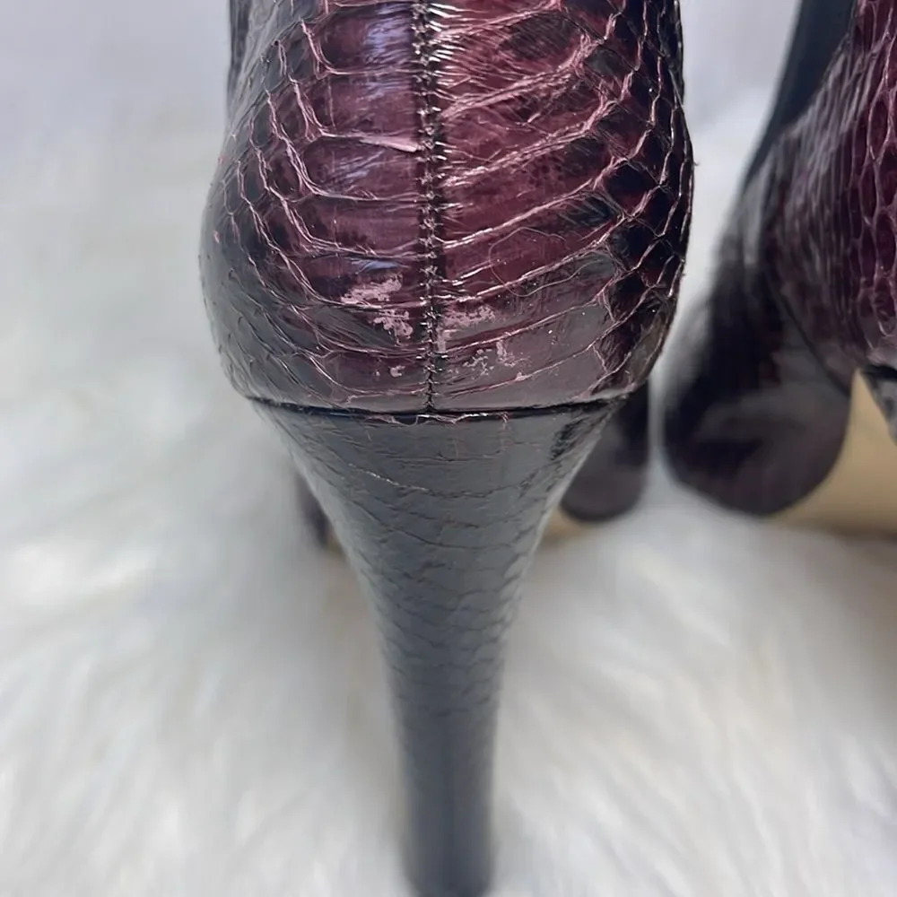 Ava & Aiden Purple/Black Snake High Heeled‎ Booties Sz 8.5